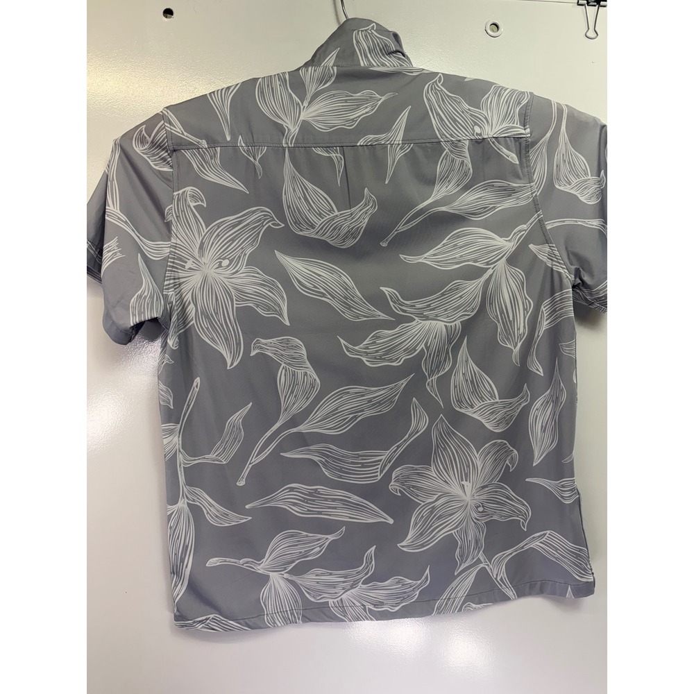 Porter & Ash Men's Large Grey Floral Print S/S Button Up Shirt Kinetic (P31) - Picture 5 of 6